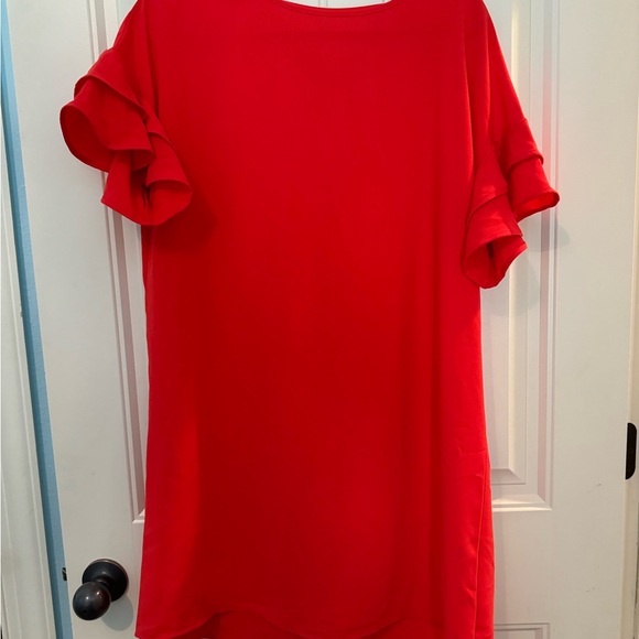 Red Maurice’s dress with flounced sleeves size Medium. - Picture 4 of 7